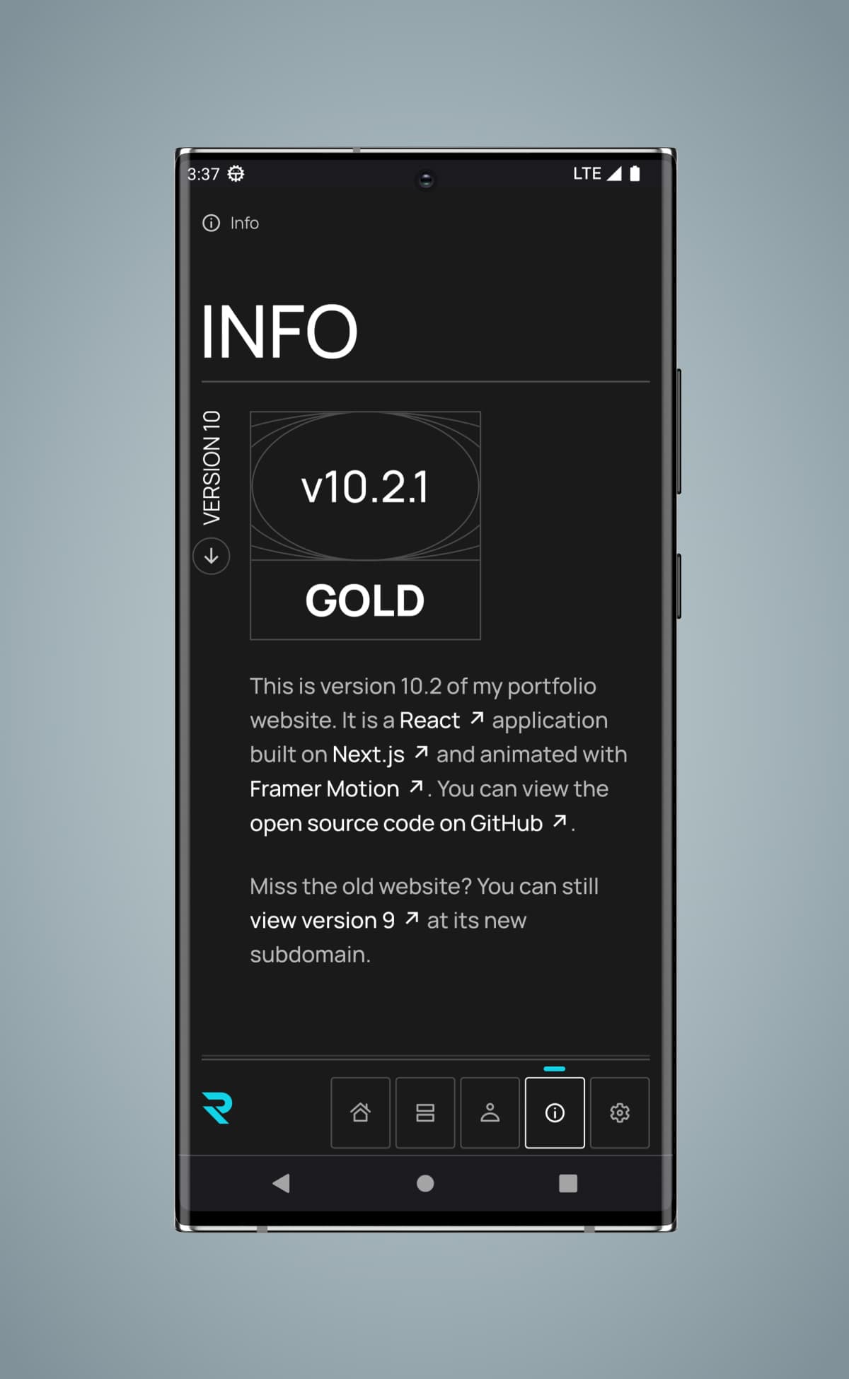 The info page displayed on a Galaxy Note 20 Ultra in dark mode.